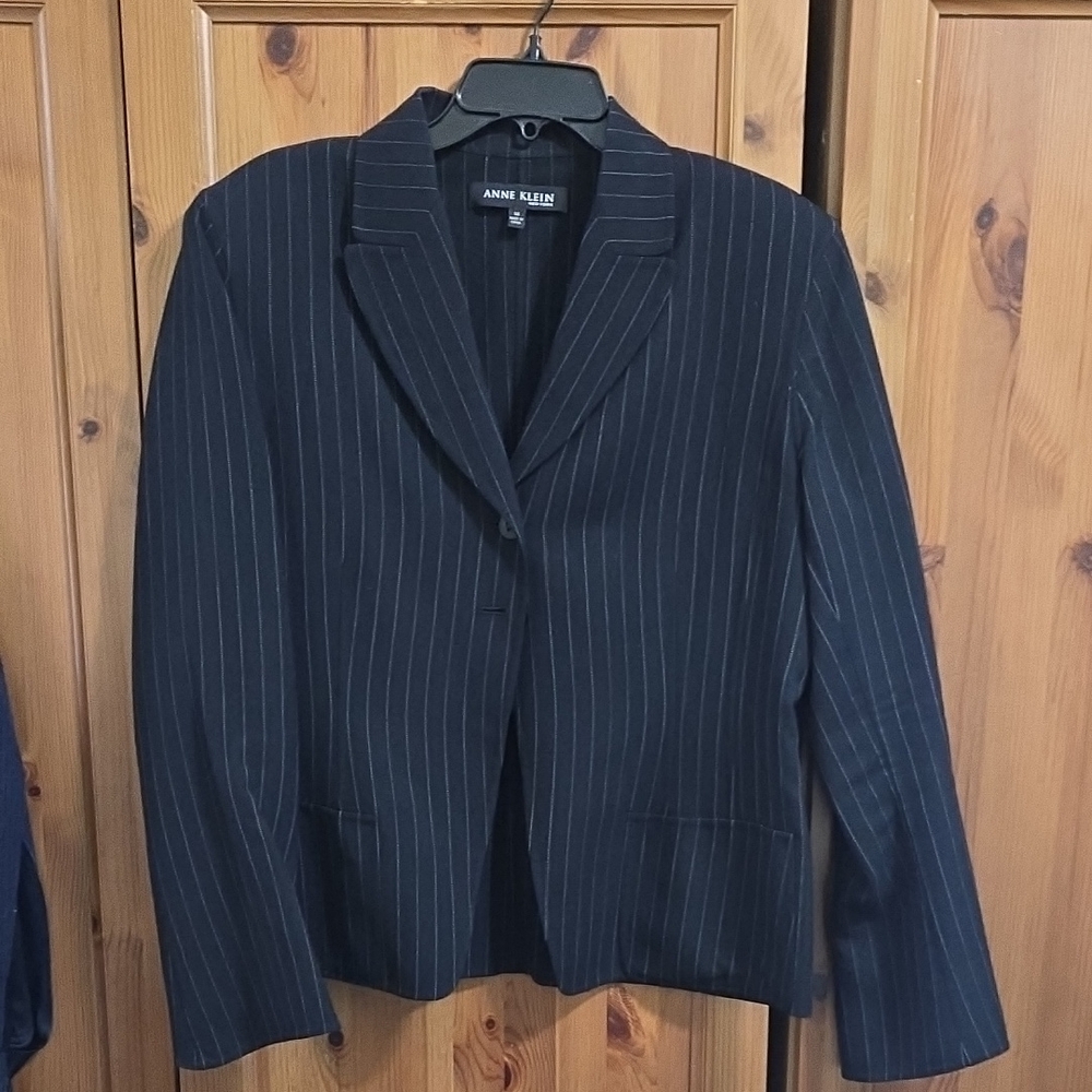Anne Klein Navy Pinstripe Blazer